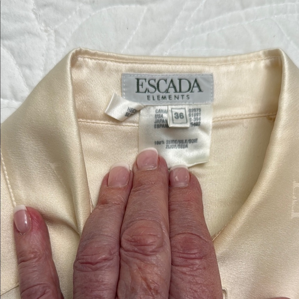 Escada Cream Satin Blouse